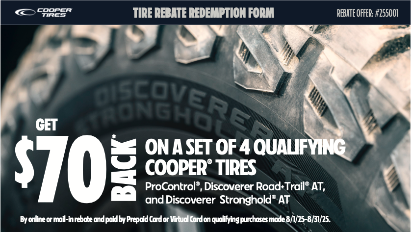 Cooper Tires rebate form preview (page 1)
