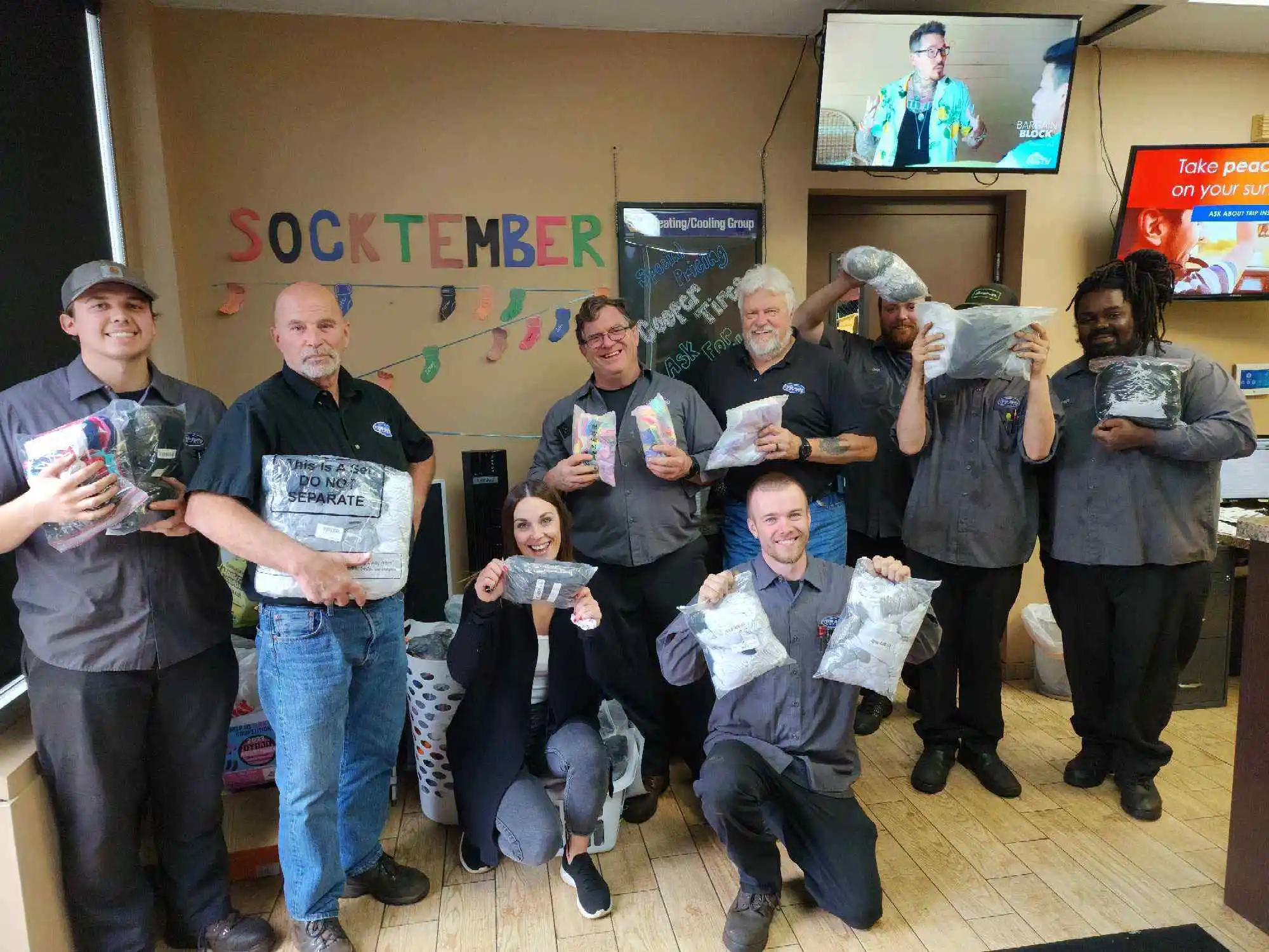 Sock donations at 59 Auto Repair