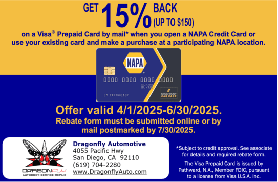 NAPA Auto Care Special | Dragonfly Automotive