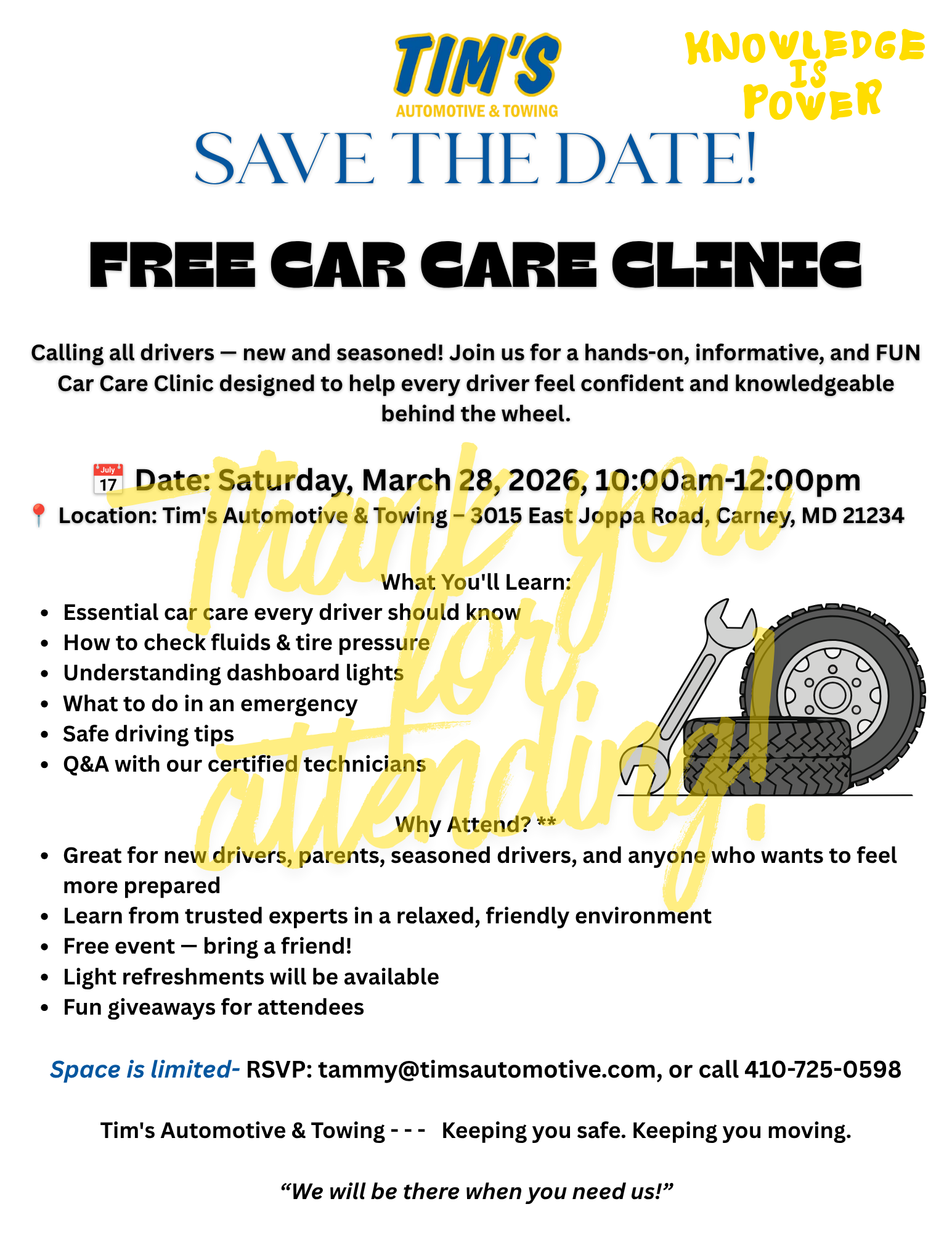 Car Care Clinic flyer