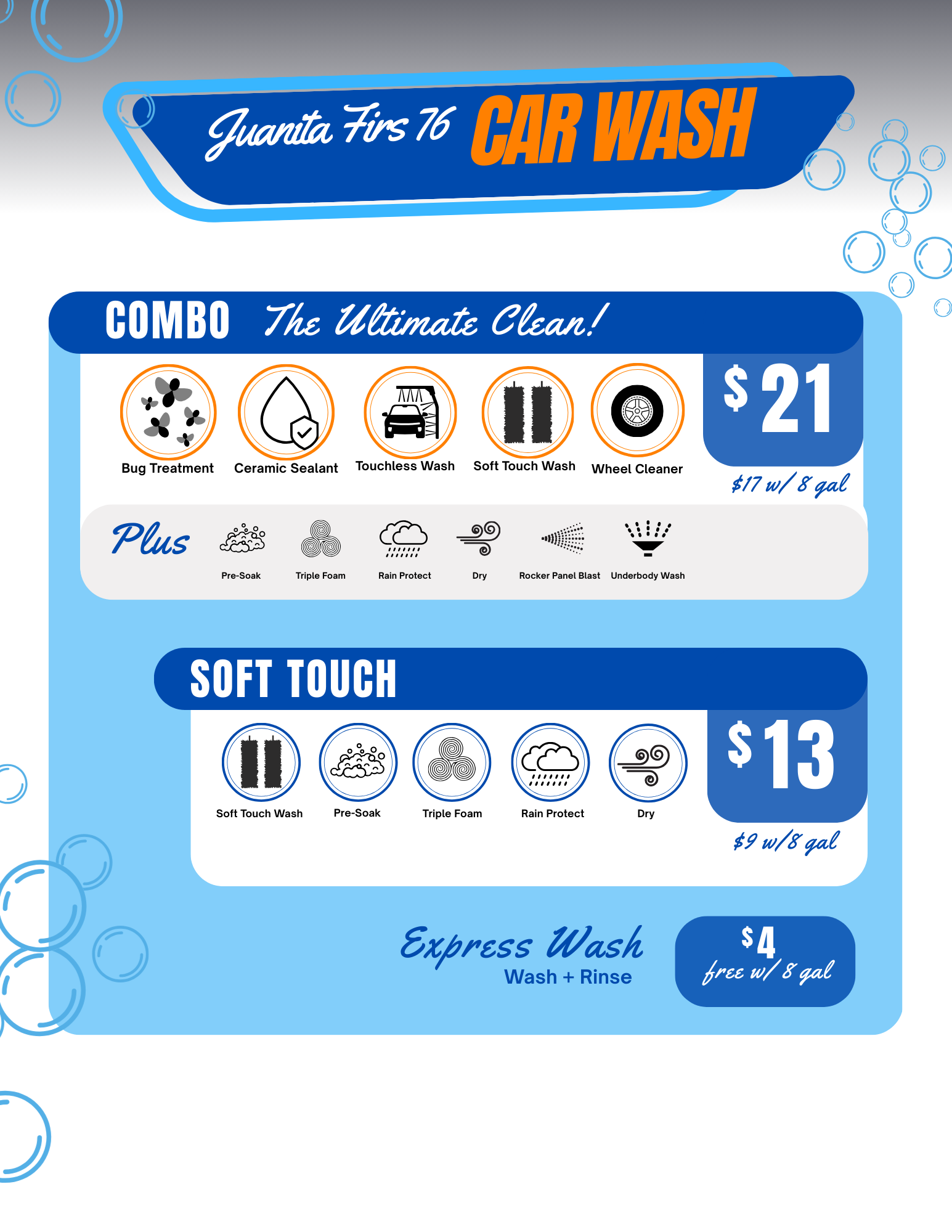 Juanita Firs 76 Car Wash Equipment