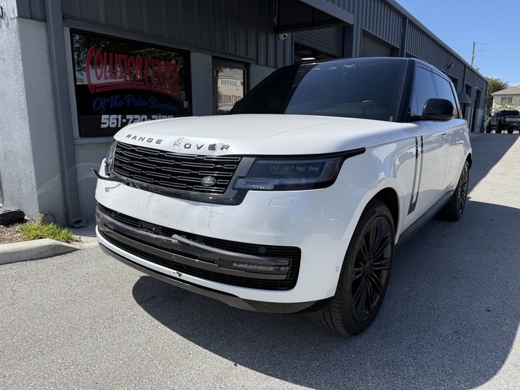 Range Rover front bumper collision damage