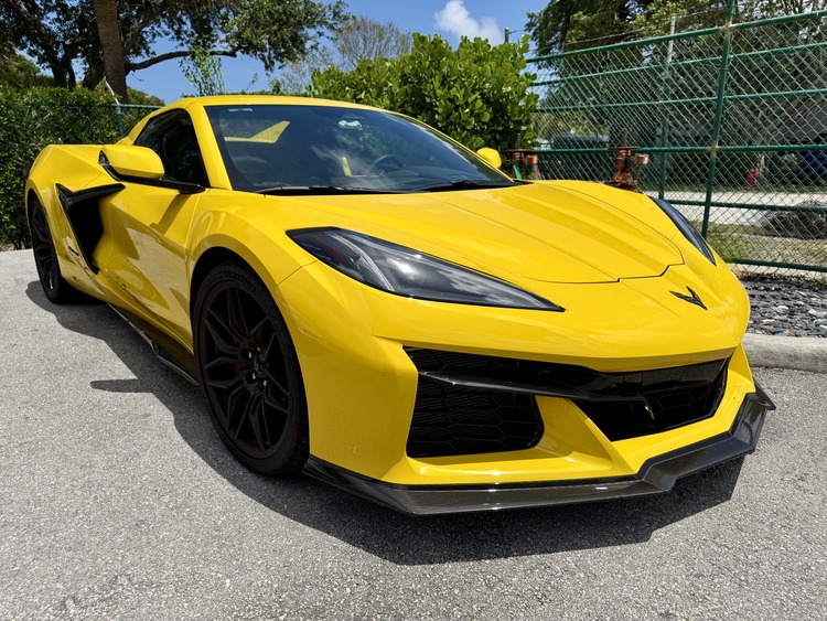 Yellow Chevrolet Corvette collision repair