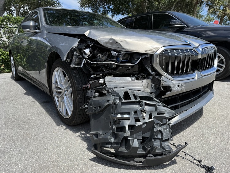 BMW front-end collision damage