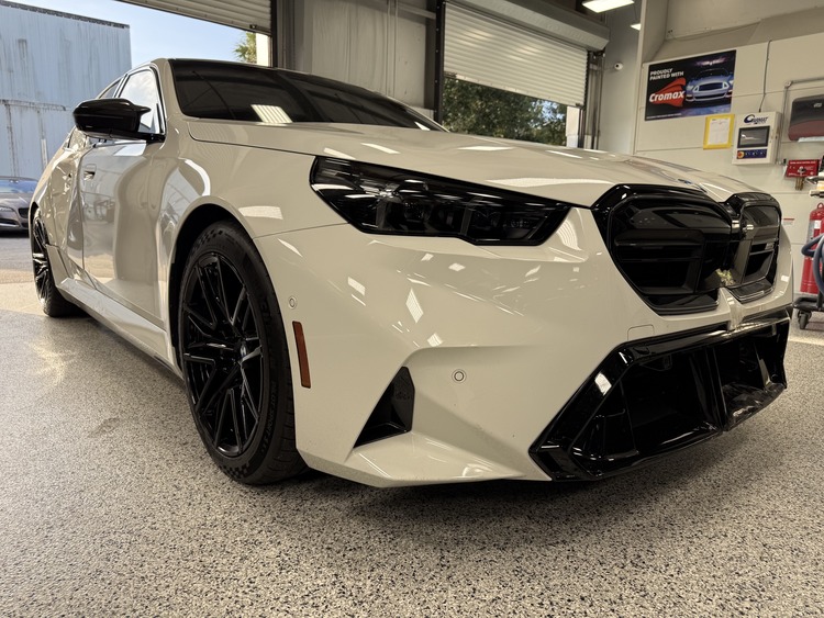 White BMW after body repair