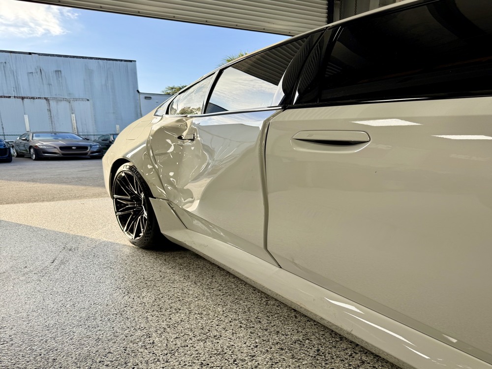 BMW side-impact collision damage