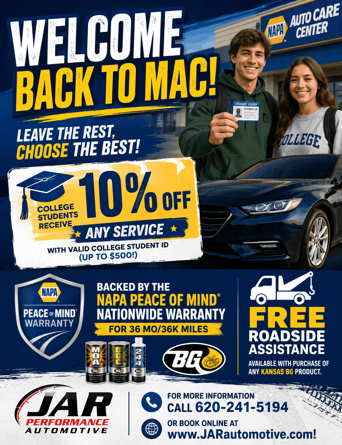 College Student Discount Flyer | Jar Automotive
