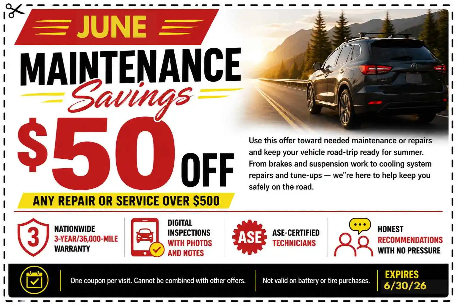 June Maintenance Savings